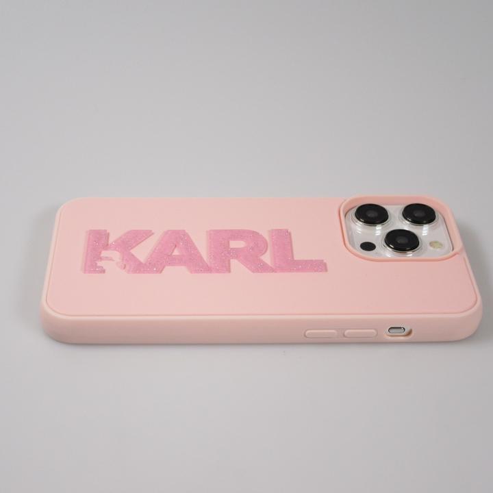 Actual product image Karl Lagerfeld KLHCP15X3DMBKCP iPhone 15 Pro Max 6.7" różowy/pink hardcase 3D Rubber Glitter Logo (Apple iPhone 15 Pro Max)