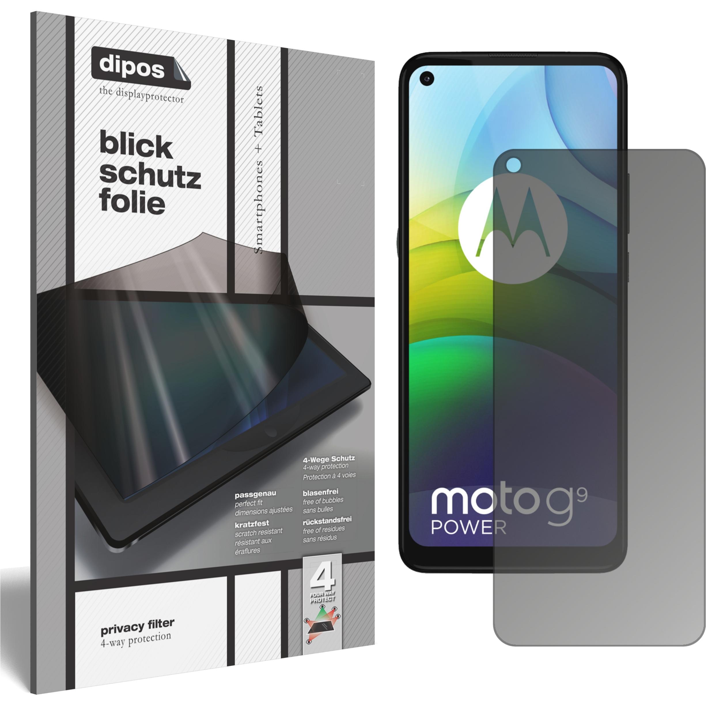 Dipos Blickschutzfolie 4-Way Privacy (1 Stück, Motorola Moto G9 Power), Smartphone Schutzfolie, Transparent