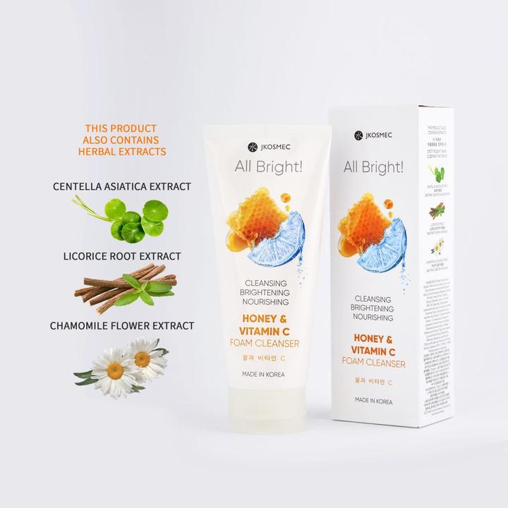 Produktbild JKosmec All Bright Honey and Vitamin C Foam Cleanser (180 ml)