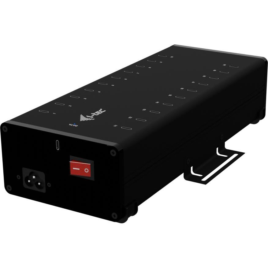 i-tec CHARGING HUB 20X USB-C (USB-C, 20 Ports), Dockingstation + USB Hub, Schwarz