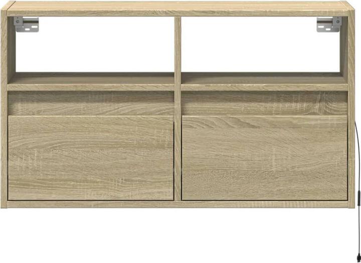 Image du produit vidaXL Armoire TV Armoire murale Lowboard Suspendu avec éclairage LED Chêne Sonoma