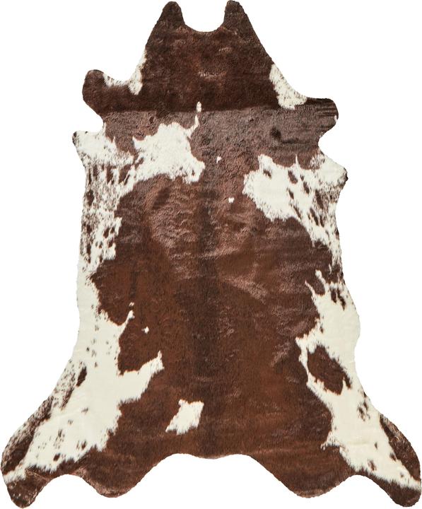 Beliani Kunstfell-Teppich Kuh braun / weiss 150 x 200 cm BOGONG