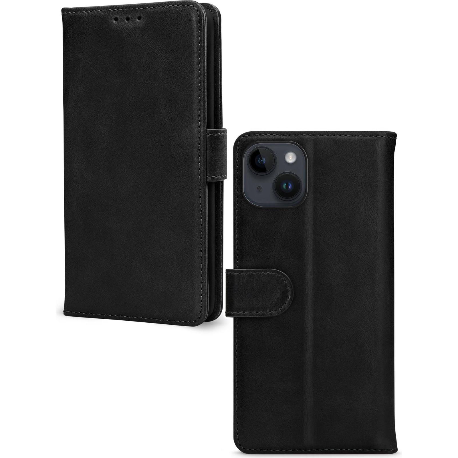 Mobilize Portemonnaie aus Leder (Apple iPhone 14 Plus), Smartphone Hülle, Schwarz