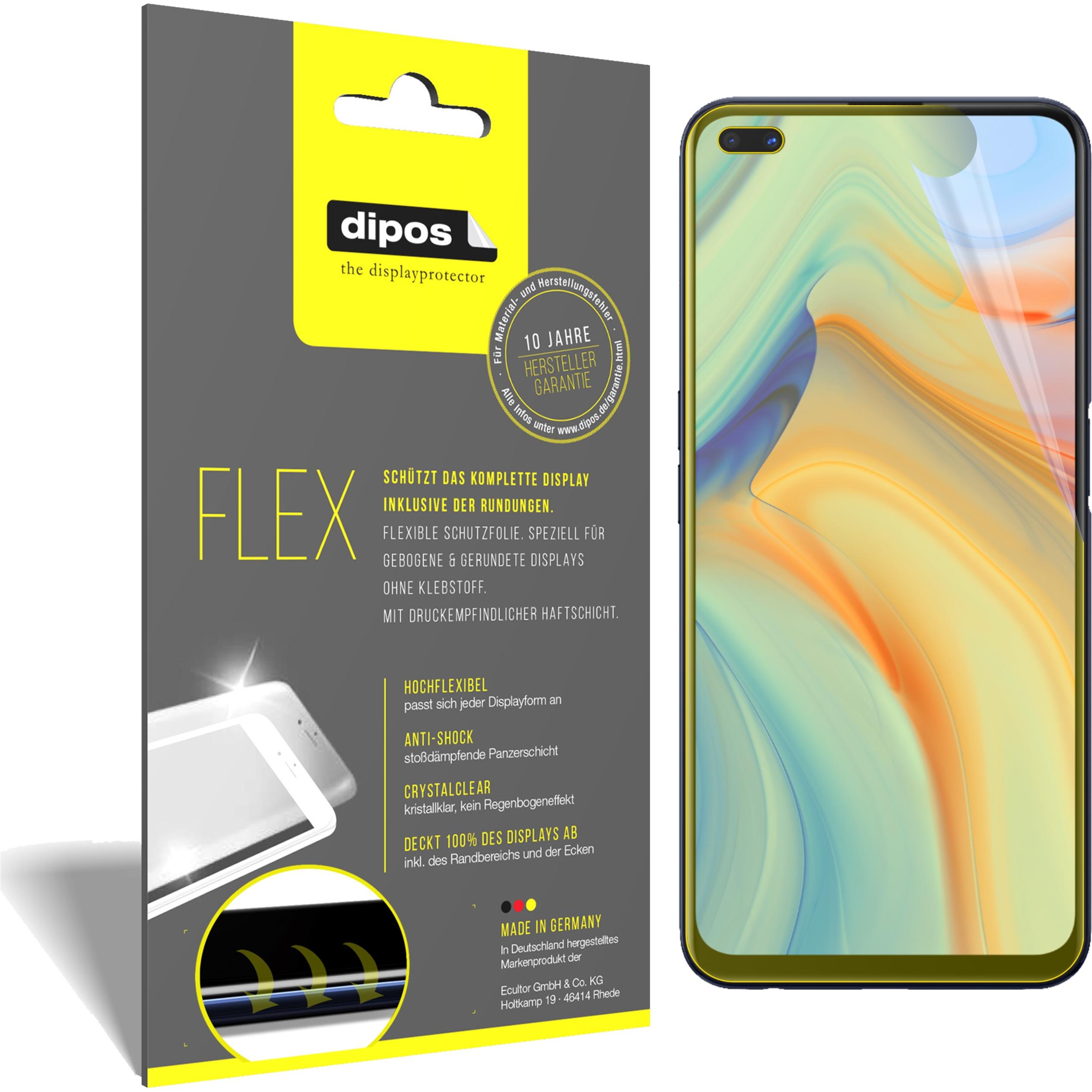 Dipos Displayschutzfolie Full-Cover 3D (3 Stück, Oppo Reno 4 Z 5G), Smartphone Schutzfolie, Transparent