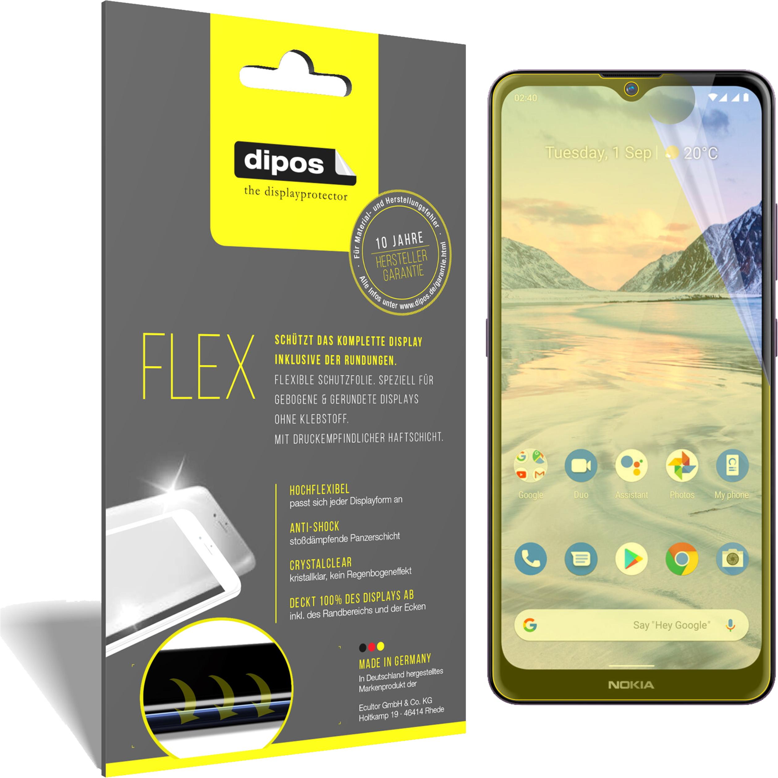 Dipos Displayschutzfolie Full-Cover 3D (3 Stück, Nokia 2.4), Smartphone Schutzfolie, Transparent