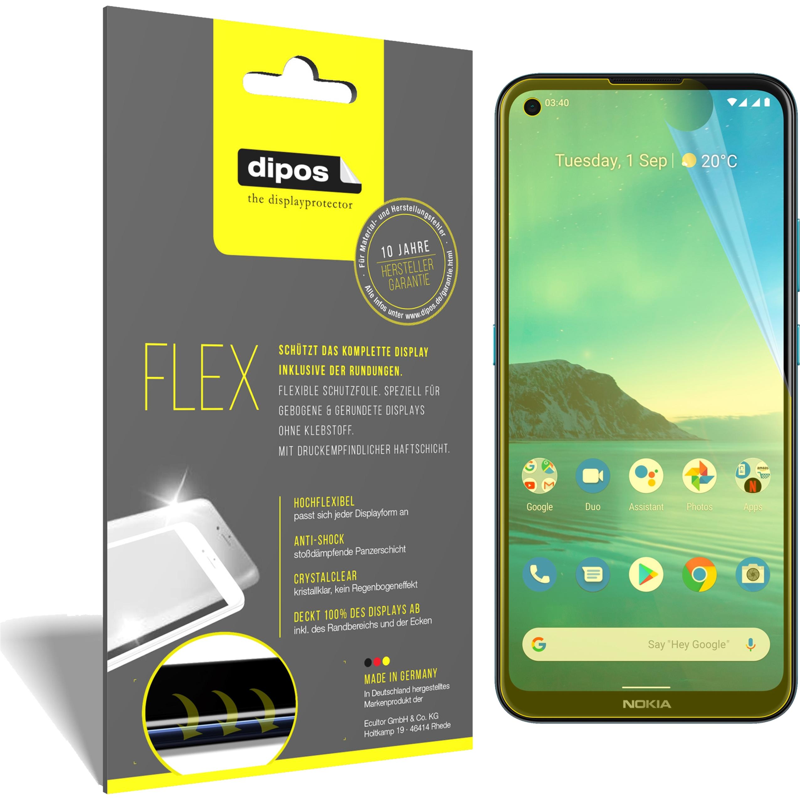 Dipos Displayschutzfolie Full-Cover 3D (3 Stück, Nokia 3.4), Smartphone Schutzfolie, Transparent