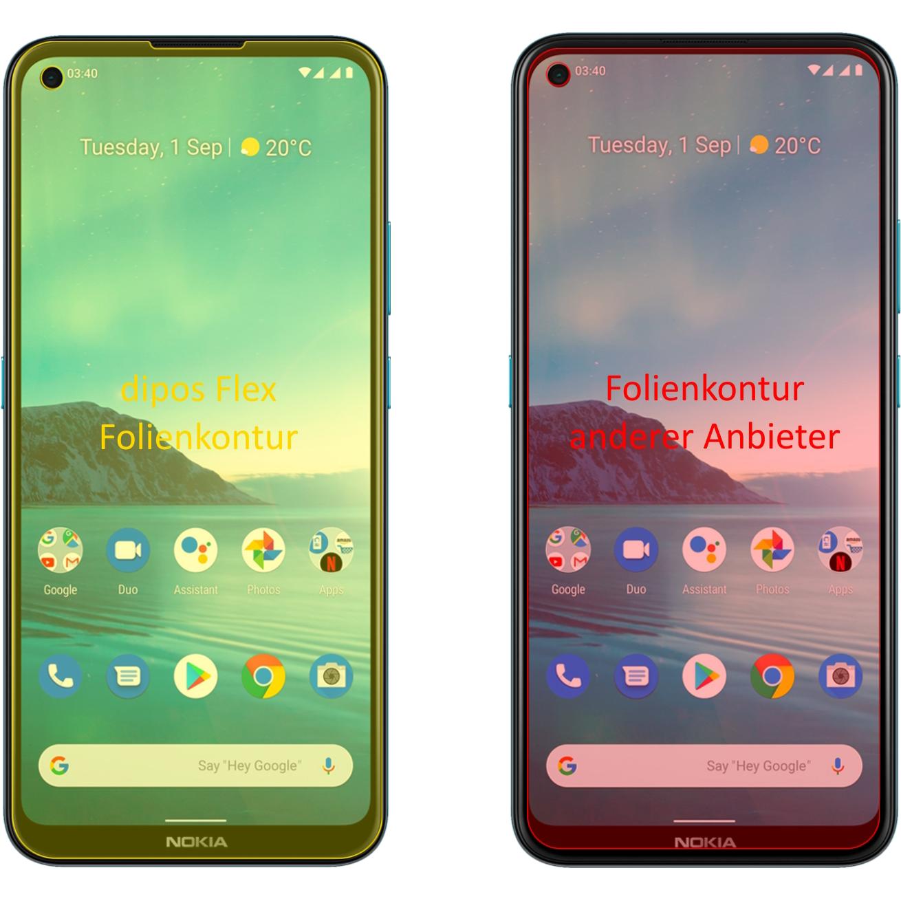 Thumbnail - Dipos Displayschutzfolie Full-Cover 3D (3 Stück, Nokia 3.4), Smartphone Schutzfolie, Transparent