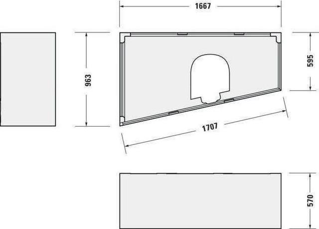 Productafbeelding Duravit Ruimtebesparend bad Paiova 100 x 170 cm wit glad 7002120000000 (180 l, 170 cm, 100 cm)