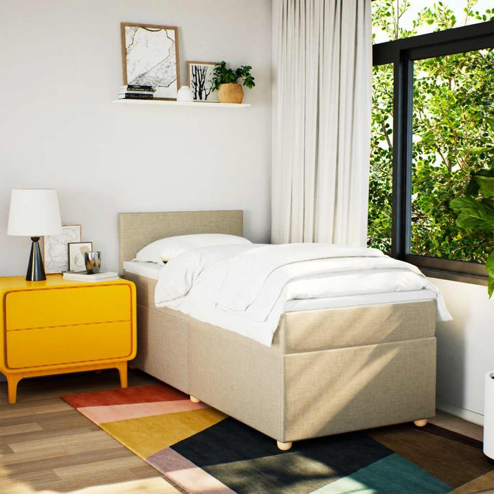 Produktbild VidaXL Bo x springbett mit Matratze 90 x 200 cm Stoff (90 x 200 cm, 90 x 200 cm)