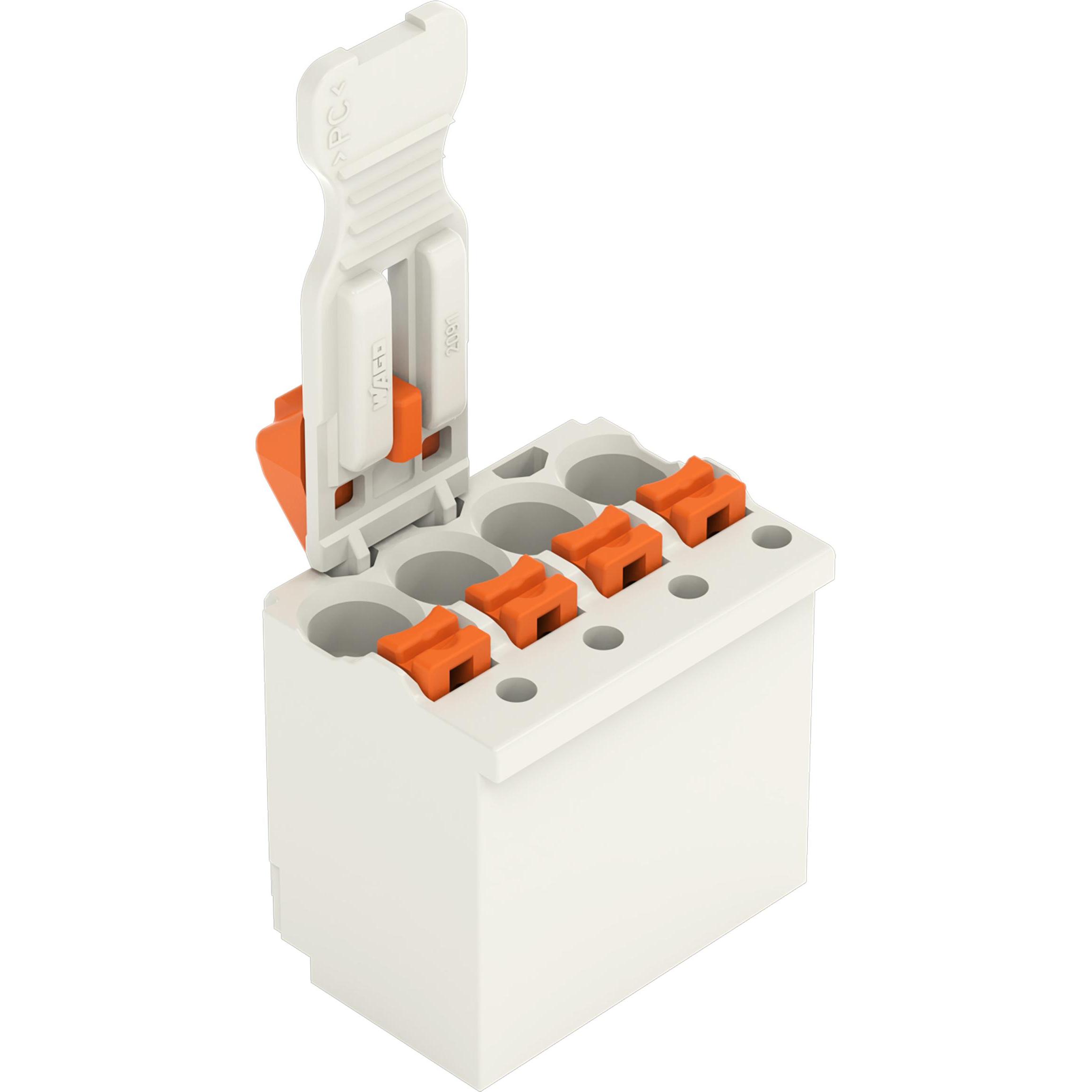 Wago Connettore multipoint femmina a 1 filo, Cavo + Spina elettrica, Grigio