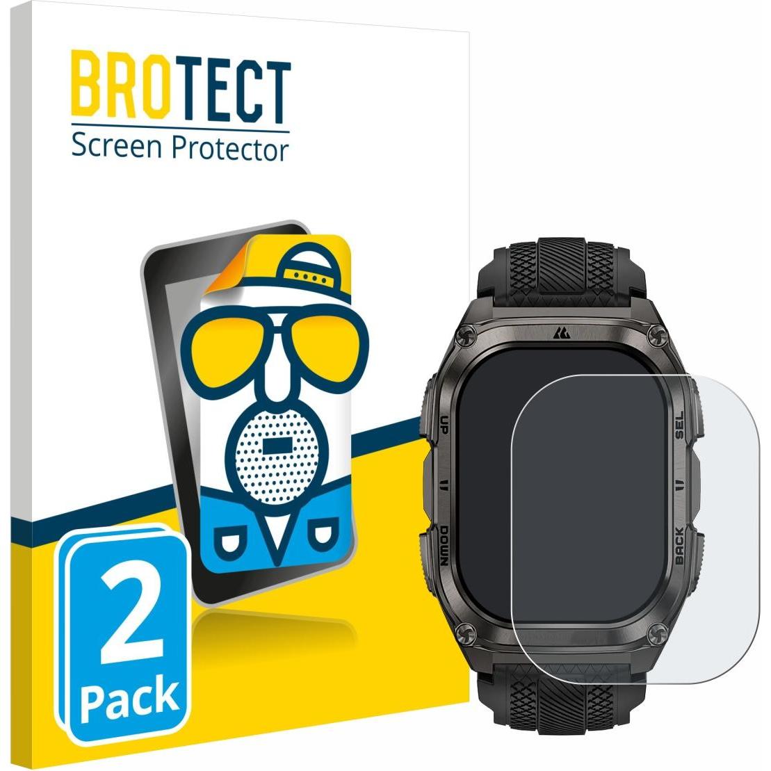 BROTECT Pellicola Opaca, Pellicola protettiva per smartwatch, Nero