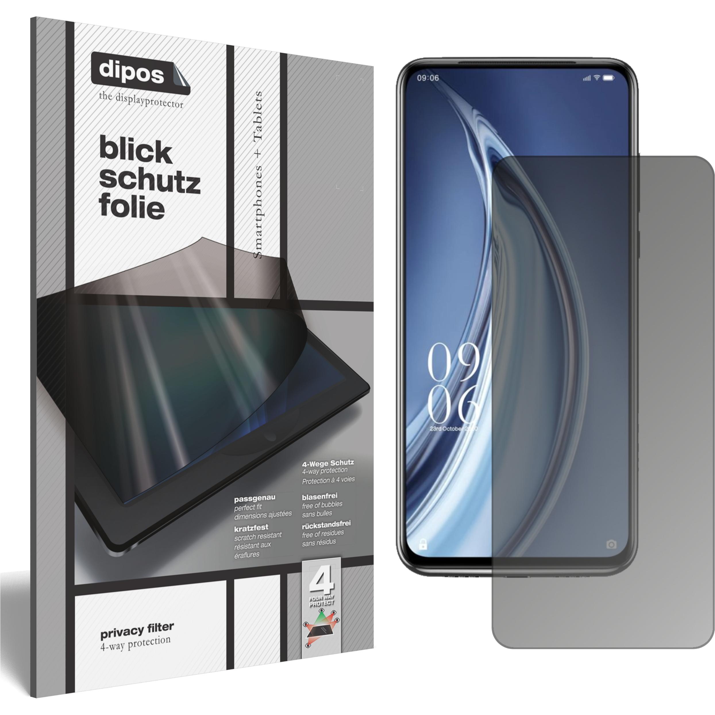Dipos Blickschutzfolie 4-Way Privacy (1 Stück, Elephone PX Pro), Smartphone Schutzfolie, Transparent