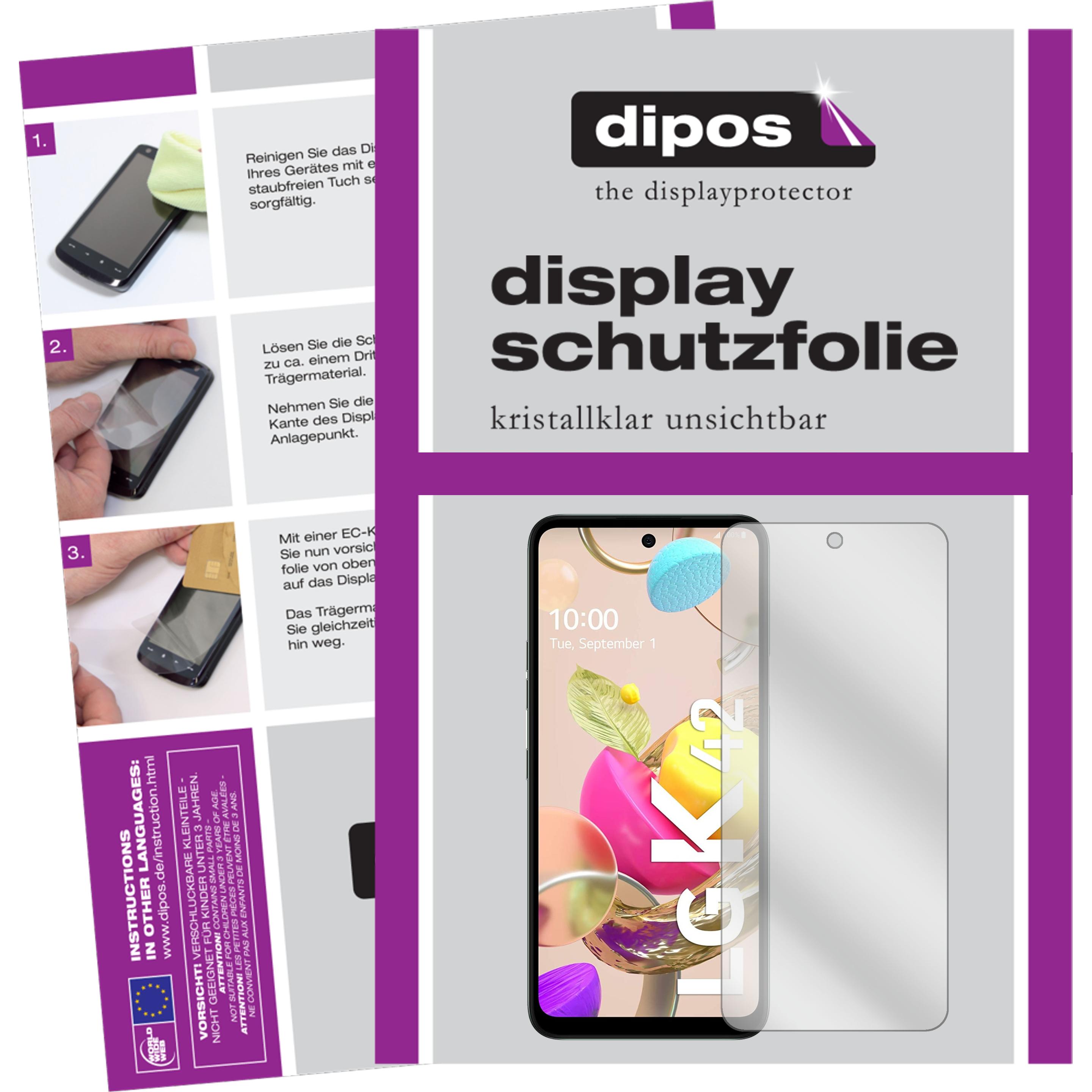 Dipos Displayschutzfolie Crystalclear (6 Stück, LG K42), Smartphone Schutzfolie, Transparent