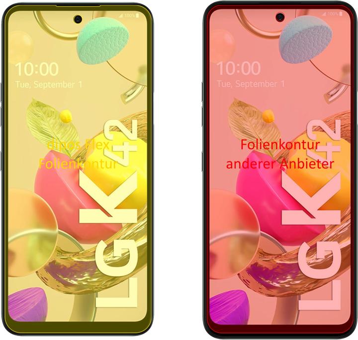 Produktbild Dipos Displayschutzfolie Full-Cover 3D (2 Stück, LG K42)