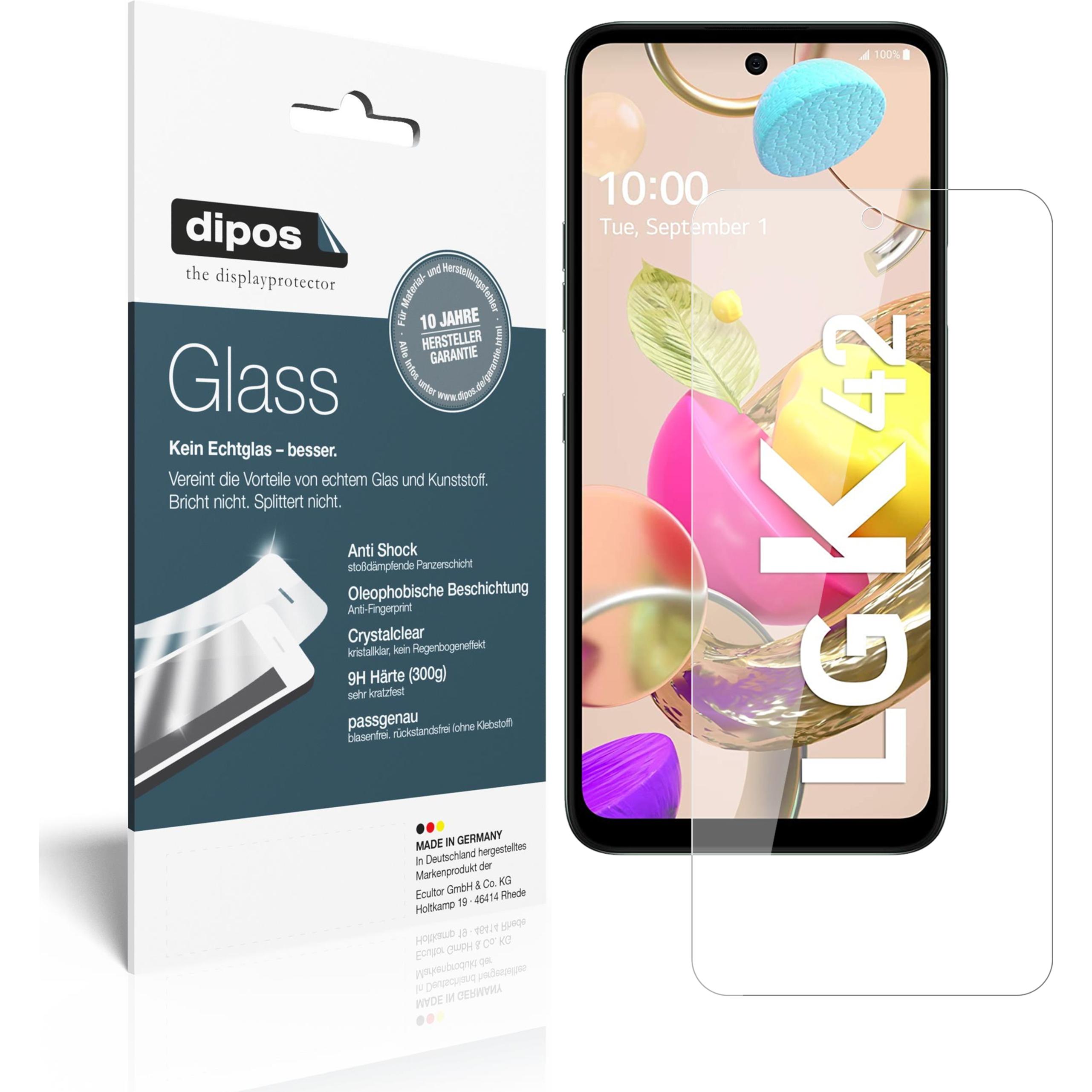 Dipos Displayschutz Anti-Shock (1 Stück, LG K42), Smartphone Schutzfolie, Transparent