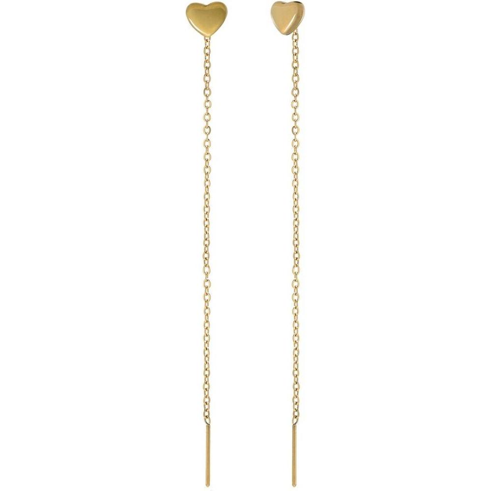 Marc, Orecchini, Malone - Long chain earrings with heart MCE250388G, (Acciaio inossidabile)