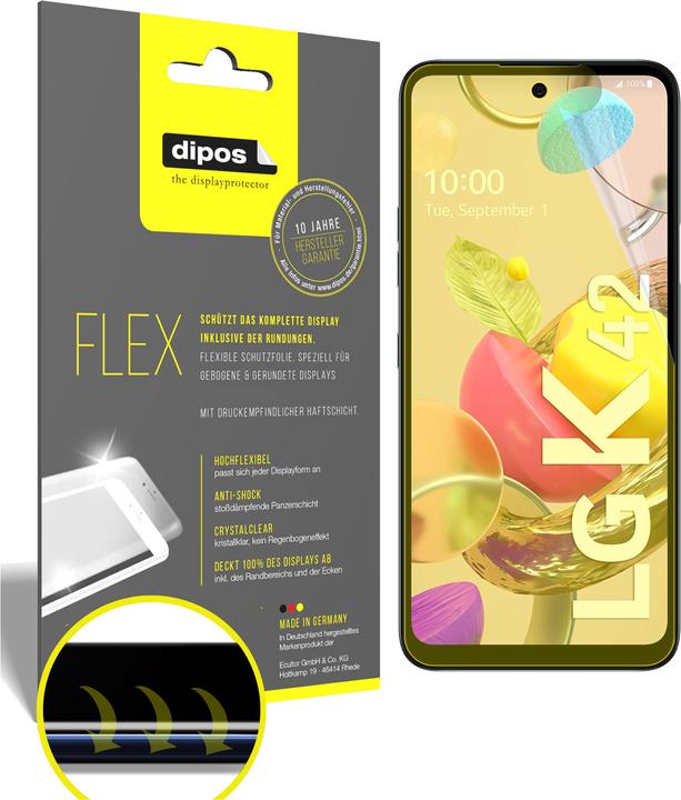 Dipos Displayschutzfolie Full-Cover 3D (3 Stück, LG K42)