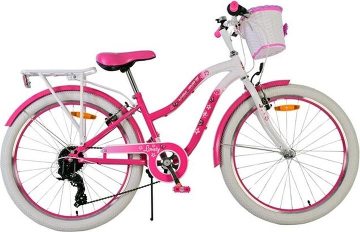 Volare Lovely Kinderfiets - Meisjes - 24 inch - Roze - 7 Versnellingen (24122) (24")