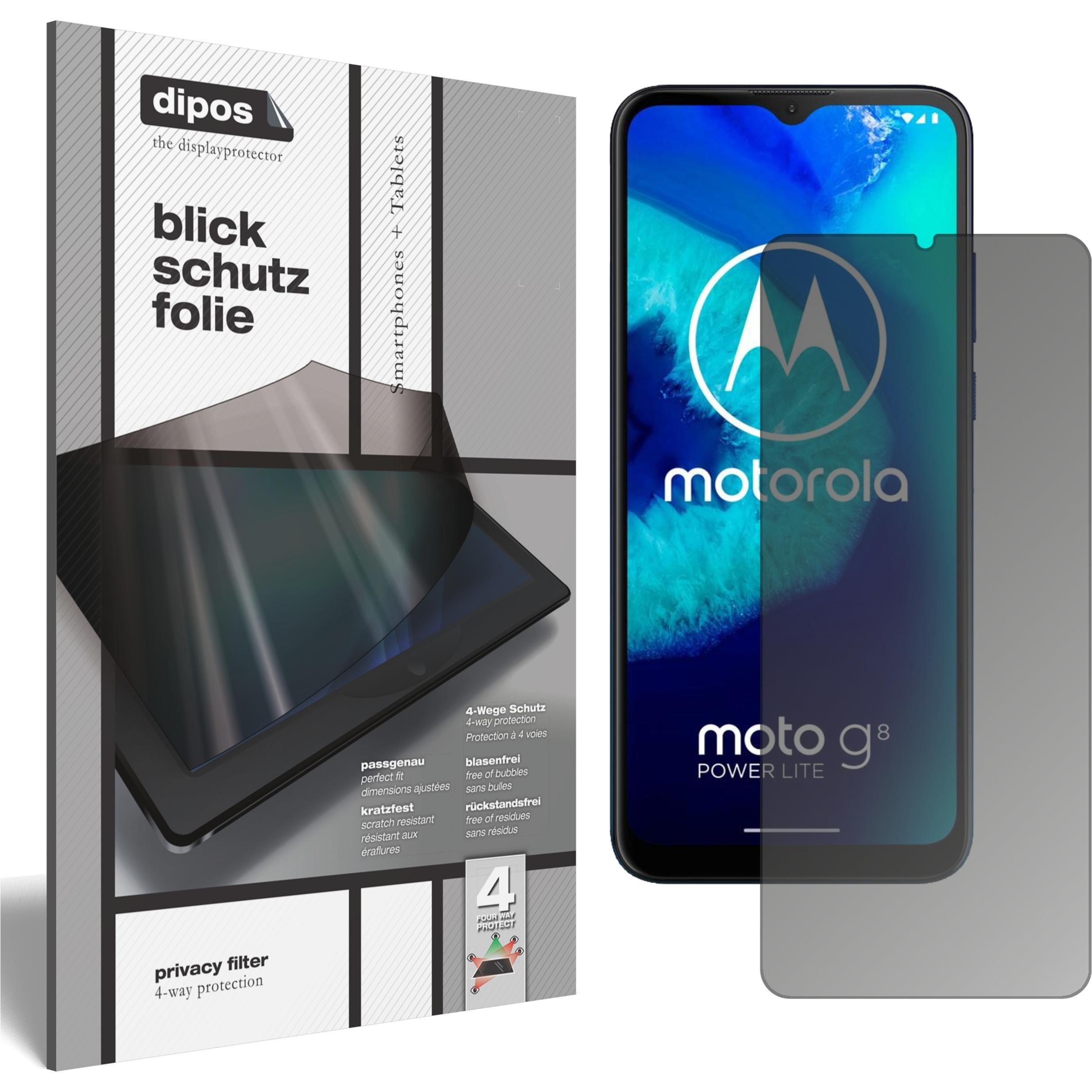 Dipos Blickschutzfolie 4-Way Privacy (1 Stück, Motorola Moto G8 Power Lite), Smartphone Schutzfolie, Transparent