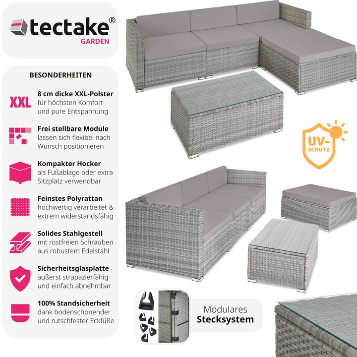 Immagine prodotto tectake Salottino in rattan Firenze
