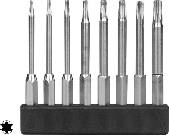 Actual product image Donau Mini bit assortment T-profile long 8 pcs. (Hexagon socket TX)