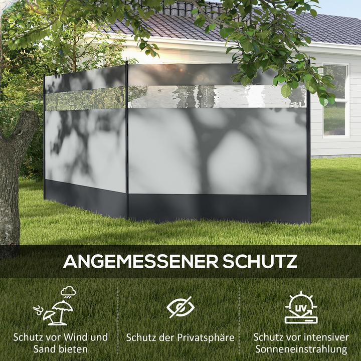 Produktbild Outsunny Windschutz Polyester, Stahl Grau