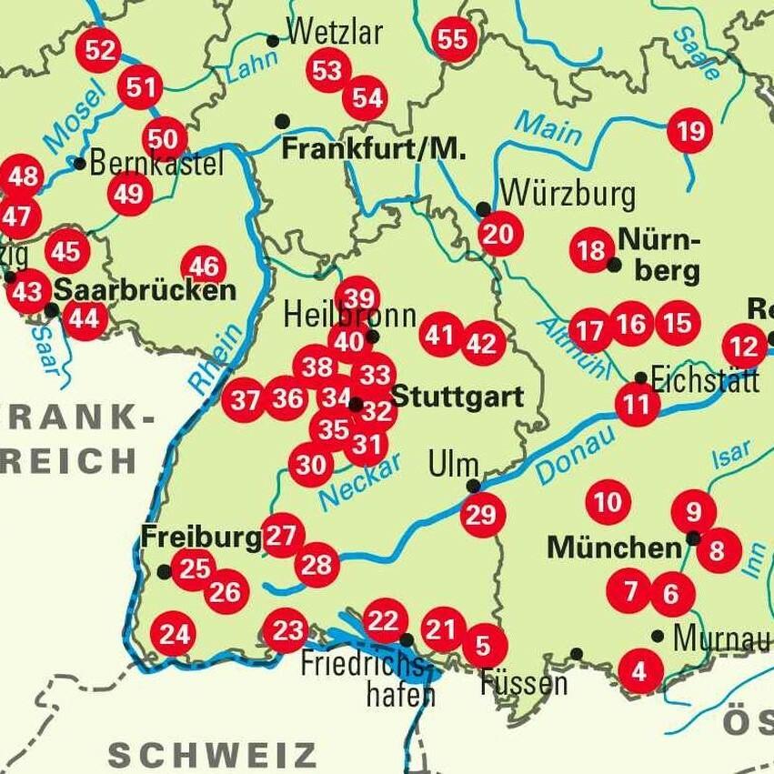 Thumbnail - Die 55 schönsten E-Bike Touren in Deutschlands Süden, Ratgeber von Oliver Kockskämper