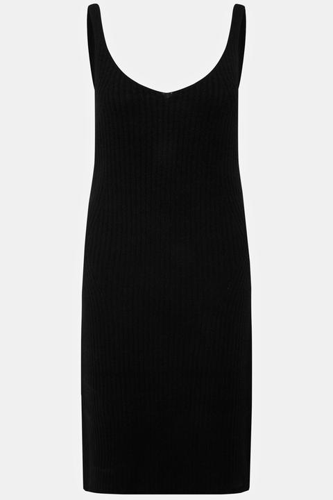 Produktbild Studio Untold Strickkleid, Straight Shape, Trägerform, V-Ausschnitt, Ripp-Strick (50, 52)