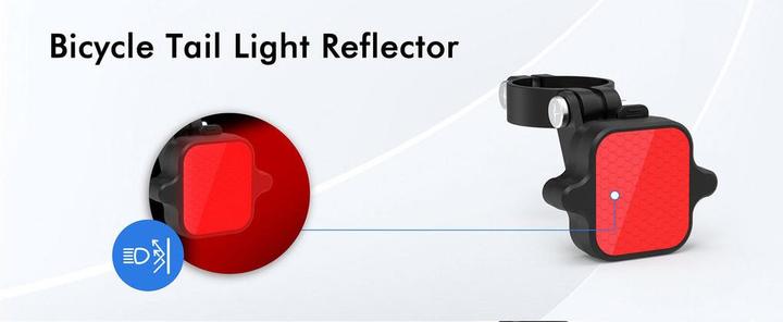 Actual product image Mili LiTag bicycle rear light with tag