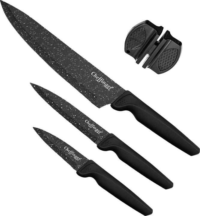 Produktbild Cheffinger 4er Set Kochmesser mit Schärfer