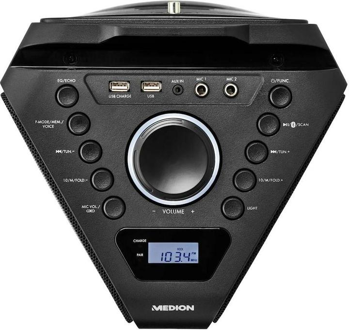 Produktbild Medion MD 43552 Partylautsprecher schwarz (4 h, Netzbetrieb, Akkubetrieb)