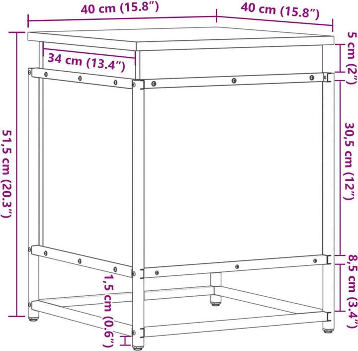 Actual product image vidaXL Aufbewahrungsbox (40 cm, 1x)