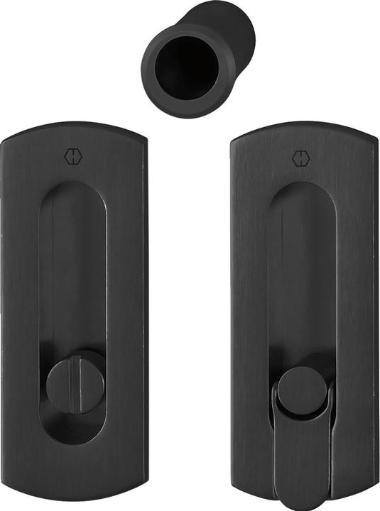 Hoppe Schiebetürmuschel Set M463 - WC, Messing schwarz satiniert (Schiebetürgriff)