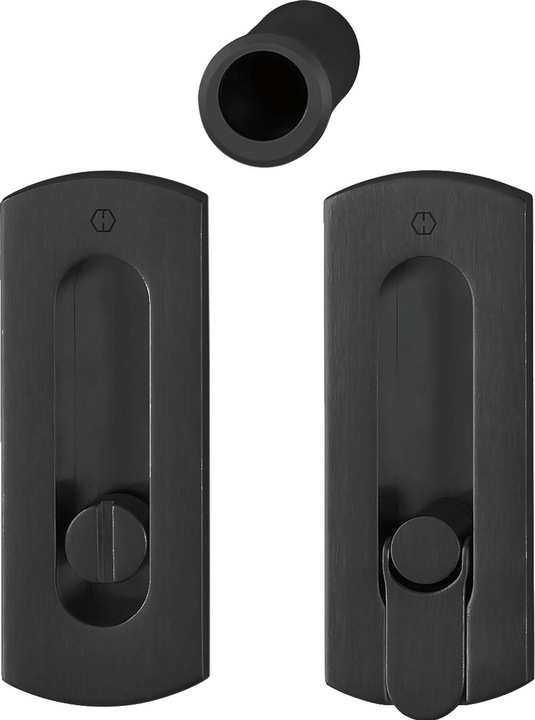 Actual product image Hoppe Schiebetürmuschel Set M463 - WC, Messing schwarz satiniert (Sliding door handle)