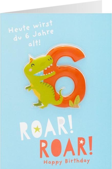 Actual product image Sheepworld Birthday card - Roar! Roar! - Happy Birthday - Today you are 6 years old! (1 pcs.)