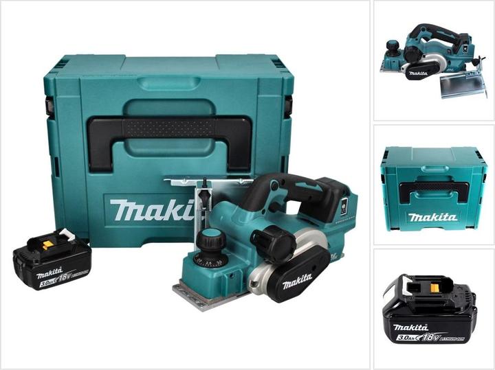 Makita DKP 181 F1J Pialla a batteria 82 mm 18 V brushless + 1x batteria ricaricabile 3.0 Ah + Makpac -