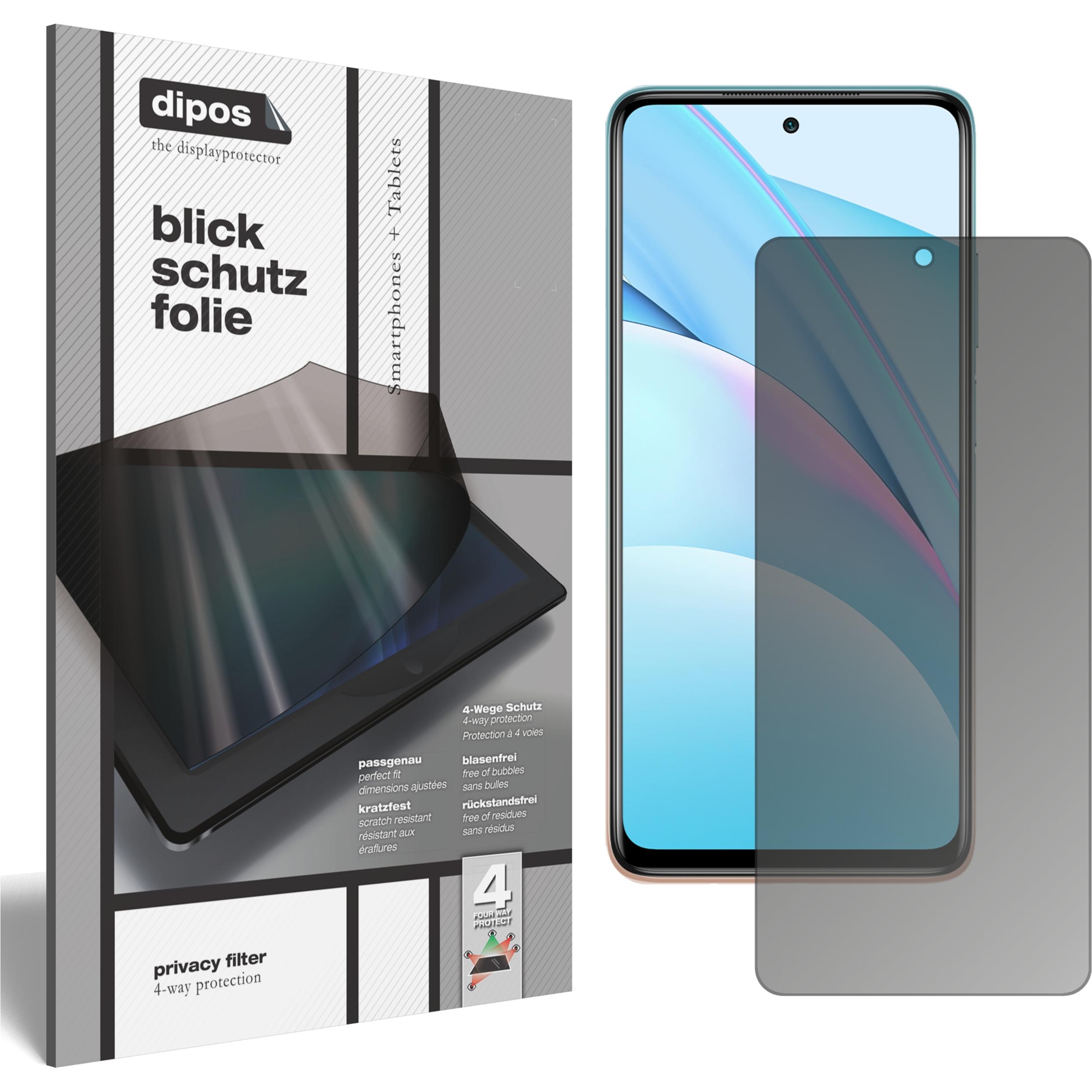 Dipos Blickschutzfolie 4-Way Privacy (1 Stück, Xiaomi Mi 10T Lite), Smartphone Schutzfolie, Transparent