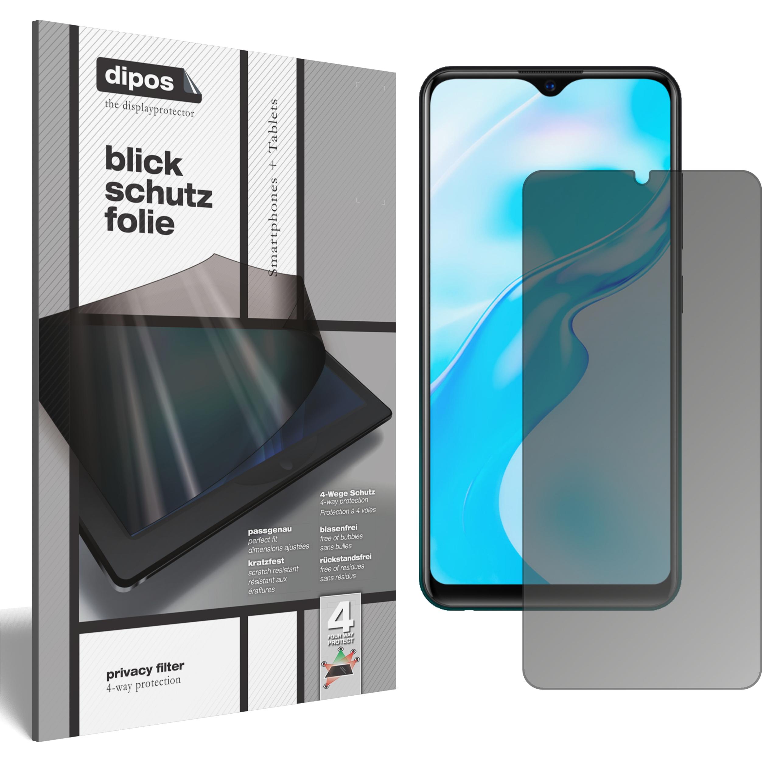 Dipos Blickschutzfolie 4-Way Privacy (1 Stück, Vivo Y1S), Smartphone Schutzfolie, Transparent