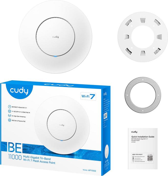 Image du produit Cudy BE11000 Point d'accès Wi-Fi 7 tri-bande 2.5G (4320 Mbit/s)