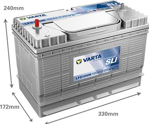Immagine prodotto Varta Batteria LFS105 M 12V 105Ah 800 IT (A) (12 V, 105 Ah)