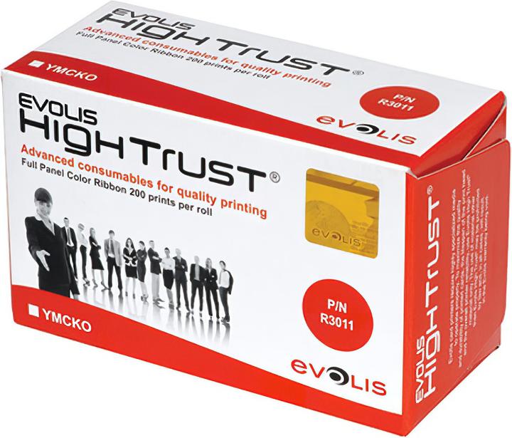 Produktbild Evolis YMCKO-Band (0.53 cm, Gelb, Grün, Violett)