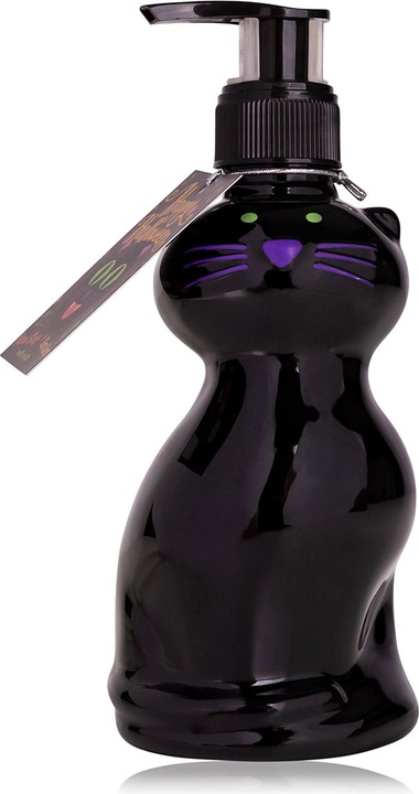 Produktbild Accentra Handseife HAPPY HALLOWEEN in Pumpspender in Katzenform, 240ml, Duft: Scary Berry, Farbe: schwarz, VE (Flüssigseife, 240 ml)