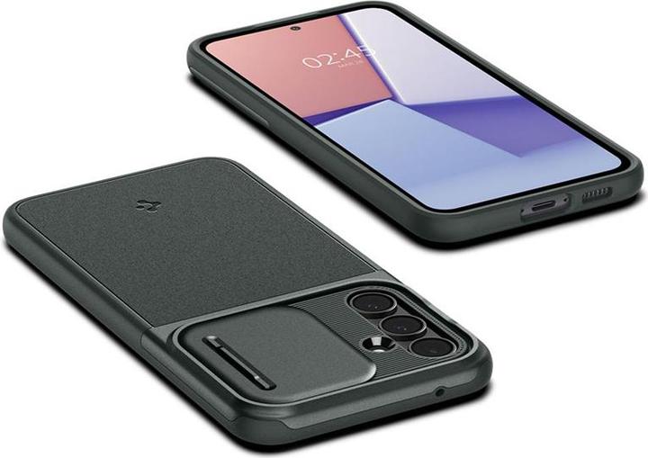 Actual product image Spigen Optics Armor Sam S23 FE zielony/abyss green ACS06381 (Samsung Galaxy S23 FE)