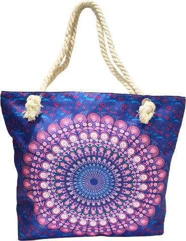 Image du produit Bekos Mandela - Sac à main avec poignées en corde violet / bleu