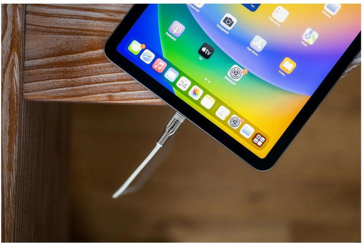 Actual product image Fixed Braided Cable USB-C/USB-C, 1.2m, 100W, White (1.20 m, USB 2.0, 100 W)