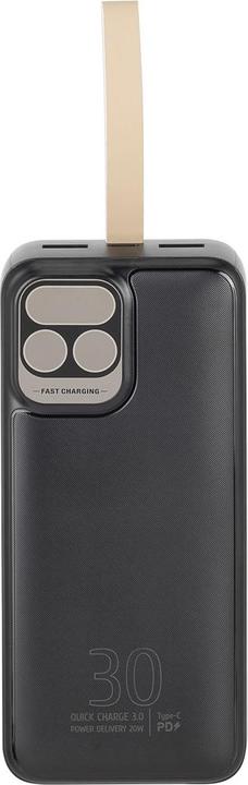 Produktbild Rivacase Powerbank 30000 mAh USB-C 20W + LCD schwarz (1x I/O USB-C PD 18W / PD 20W 2x USB-A QC 3.0 (30000 mAh, 20 W, 111 Wh)