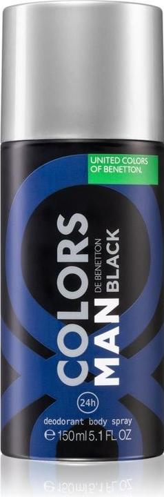 Benetton Colors Man Black, Anti-Perspirant, Spicy, Deodorant Spray, For Men, 150 ml For Men (Spray, 150 ml)