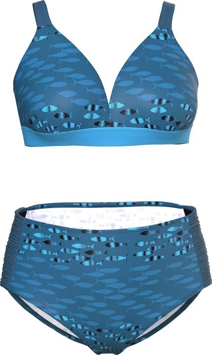 Produktbild Ulla Popken Bikini, Fische, ohne Softcups, Träger verstellbar (46)