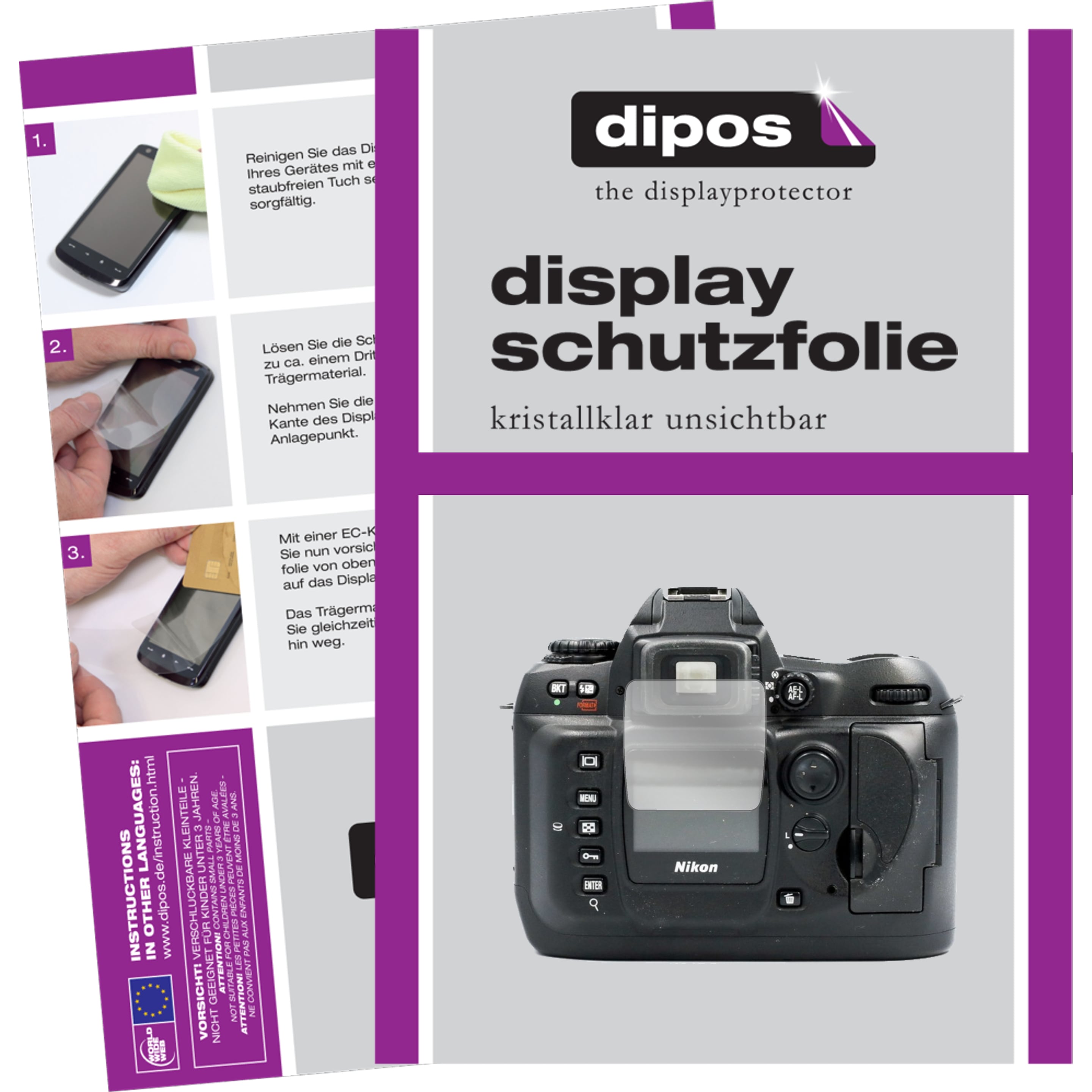 Dipos Displayschutzfolie Crystalclear (Displayschutz, D100), Kameraschutz, Transparent