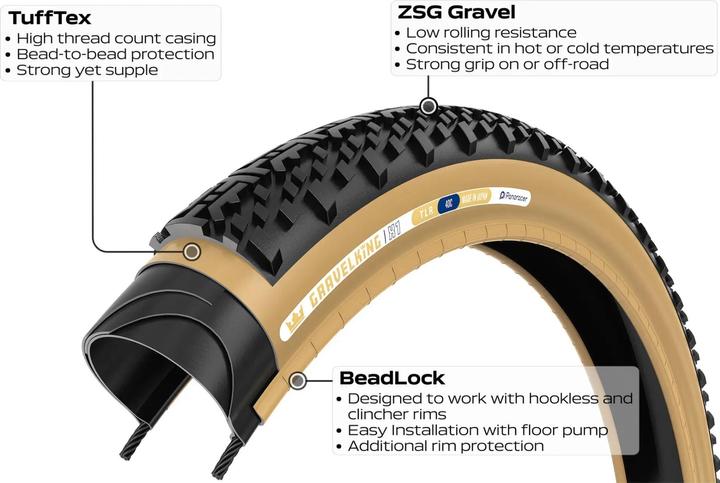 Produktbild Panaracer GravelKing X1 TLR 28" Faltreifen Modell 2024 (40-622)